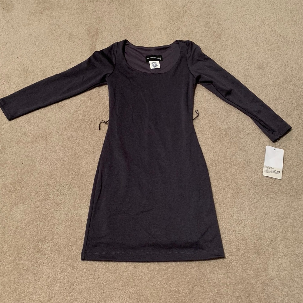 Girls' Gray Long-Sleeved Dress
